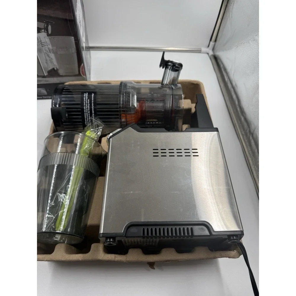 Cold Press Juicer, Wide Feed Chute Juicer Machines, Stainless Steel Slow Mast...